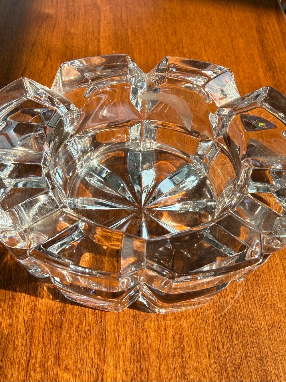 Vintage Mikasa Reflections Crystal Oval Cube Votive Candle Holder & Catchall